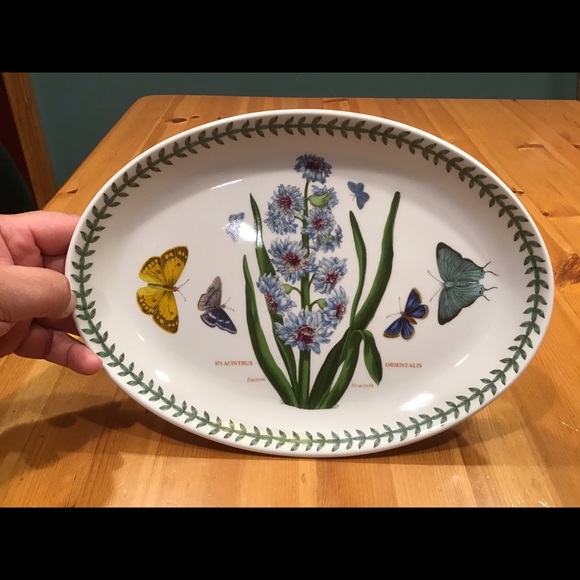 PORTMEIRION BOTANIC GARDEN OVAL PLATTER EASTERN HYACINTH BUTTERFLIES - Picture 2 of 6